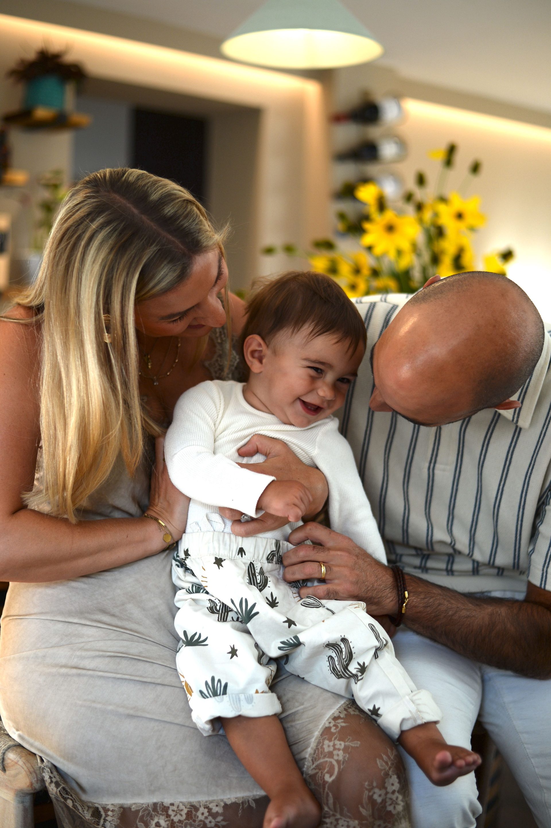 Steff and Mike with their baby at Joy
