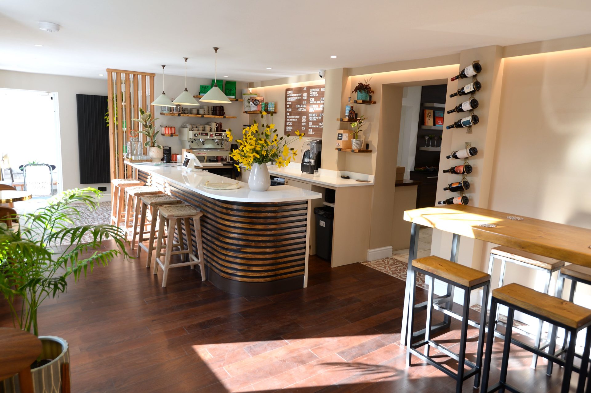 The light-filled bar and coffee counter at Joy Cafe